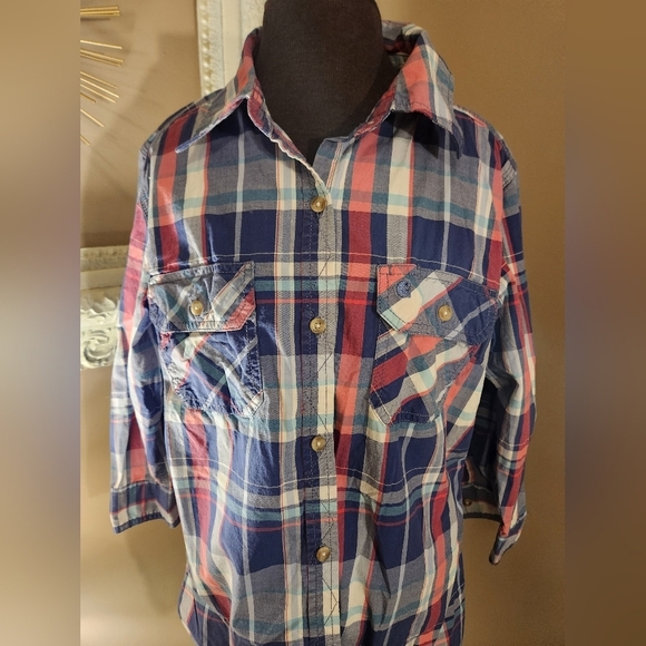 Carhartt Multicolor Plaid Women's Button Down Shirt Size Medium - Picture 2 of 8